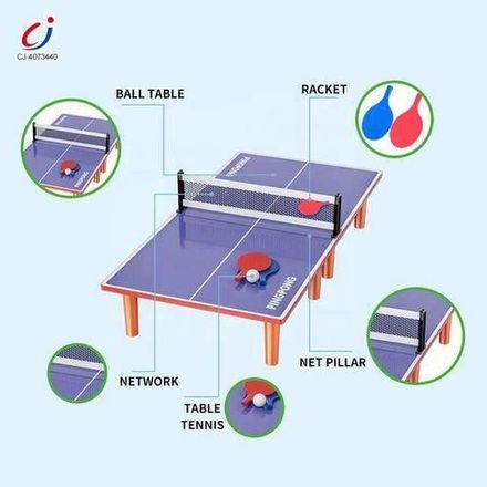 Mini Table De Ping-pong En Bois, Jeu De Tennis De Table Portable Pour Toute La Famille thumbnail 2