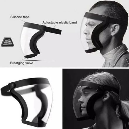 Masque De Protection Intégrale Transparent, Réutilisable Et Anti-éclaboussures, Pour La Tête Et Les Yeux thumbnail 3