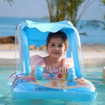 Bouée De Natation Pour Bébé, Flotteur Gonflable Avec Pare-soleil, Pour Piscine thumbnail 1