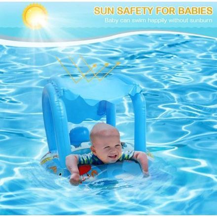Bouée De Natation Pour Bébé, Flotteur Gonflable Avec Pare-soleil, Pour Piscine thumbnail 2