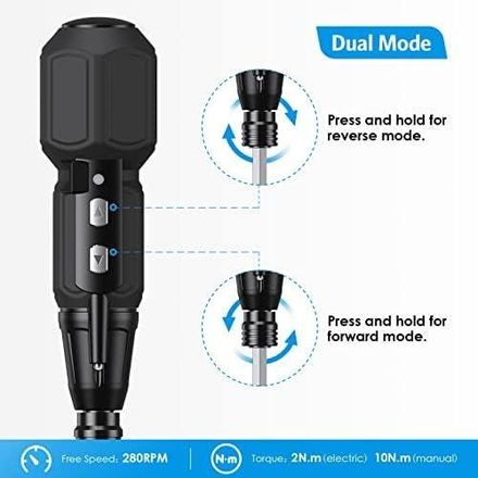 Perceuse Visseuse Électrique Sans Fil, Outil Automatique Rechargeable Usb thumbnail 1