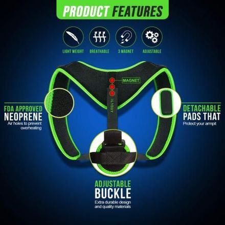 Correcteur De Posture Pour Dos Et Épaules - Ceinture De Soutien Réglable Pour Adulte thumbnail 3
