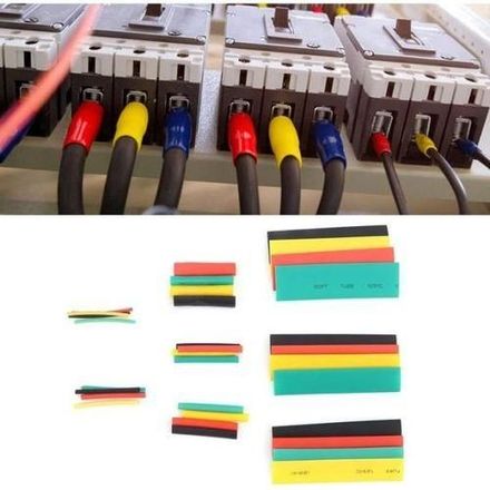 Kit De 328 Pièces De Gaines Thermo Rétractables En Polyoléfine, 8 Tailles, Multicolores Et Noirs, Manchons De Câbles thumbnail 2