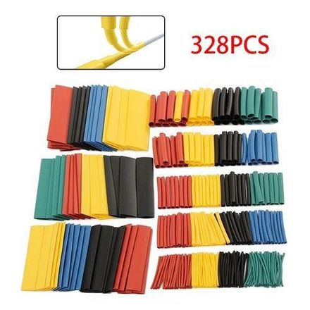 Kit De 328 Pièces De Gaines Thermo Rétractables En Polyoléfine, 8 Tailles, Multicolores Et Noirs, Manchons De Câbles thumbnail 1
