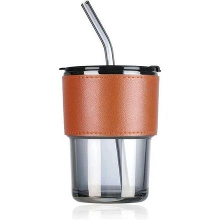 Tasse À Café En Verre Avec Ceinture Cuir Élégante thumbnail 4