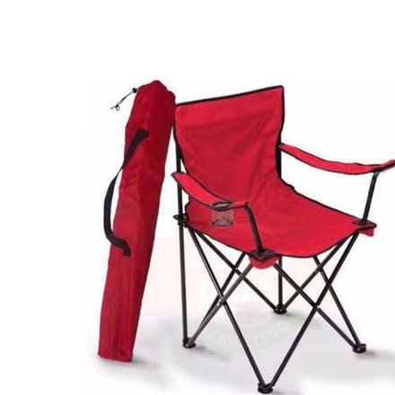 Chaise Pliante De Camping Avec Porte-gobelet, Pour La Plage, Pique-nique, Et Randonnée, Rouge thumbnail 3