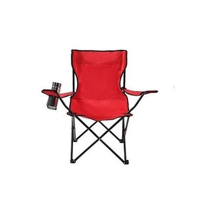 Chaise Pliante De Camping Avec Porte-gobelet, Pour La Plage, Pique-nique, Et Randonnée, Rouge thumbnail 4
