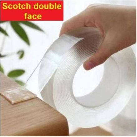 Ruban Adhésif Double Face Réutilisable – Nano Tape Transparent 1m, Ultra Résistant Et Lavable thumbnail 1