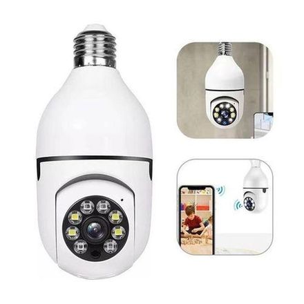 Ampoule Caméra De Surveillance Wifi 360° E27– Vision Nocturne Hd 1080p, Détection De Mouvement Et Audio Bidirectionnel thumbnail 3