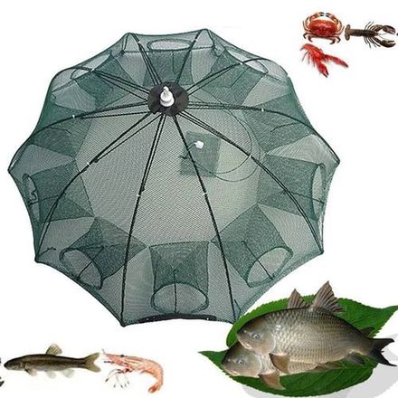 Filet De Pêche Automatique Pliable Pour Poissons, Crevettes, Ménès, Crabe, Maille thumbnail 4