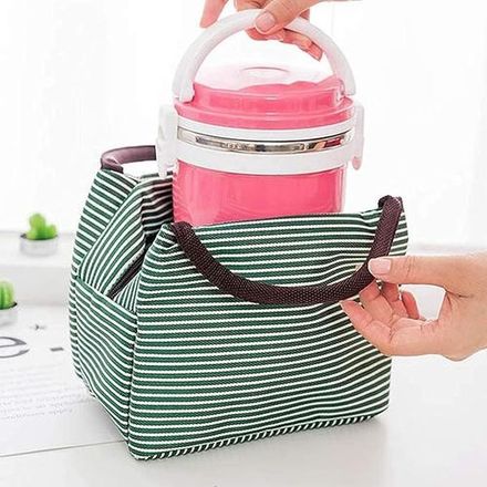 Sac À Lunch Isotherme Réutilisable, Sac Repas Portable Avec Doublure Isolante, Pour Bureau, Voyage Et Pique-nique, Vert thumbnail 2