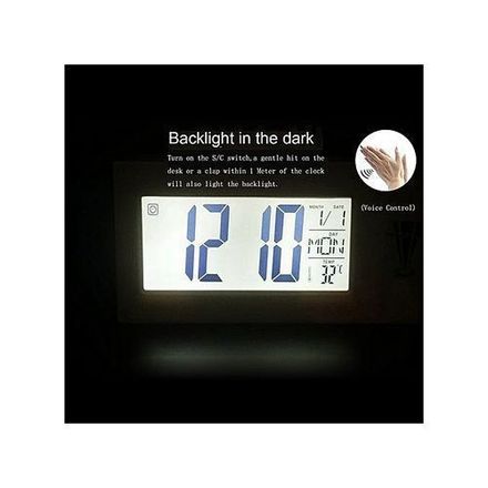 Horloge Numérique Alarme Réveil Lcd Projection Numérique Mur Rétro-éclairage Météo thumbnail 2