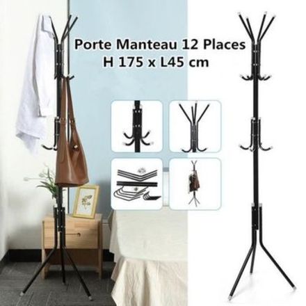 Porte-manteau, Autoportant Avec 12 Crochets, Support Organisateur De Vêtements thumbnail 3