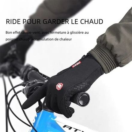 Gants De Vélo, Imperméable Coupe-vent Anti-dérapant Écran Tactile thumbnail 2