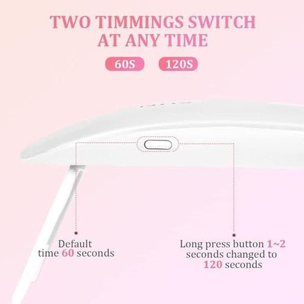 Machine Sèche Ongles Uv Led Portable 6w, Séchage Rapide Pour Vernis Gel thumbnail 4