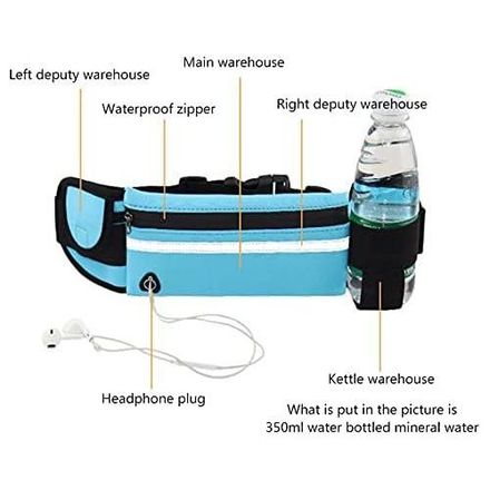 Sac Banane Étanche Avec Coque Pour Téléphone, Ceinture De Sport Pour Cyclisme Et Running, Blue thumbnail 4