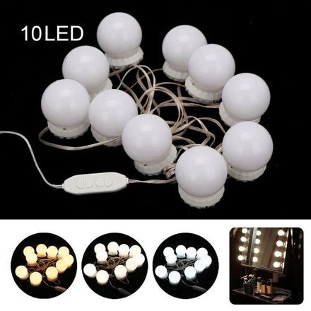 Lot De 10 Ampoules Led Pour Miroir De Maquillage, 3 Tons De Couleur Et Intensité Réglable thumbnail 2