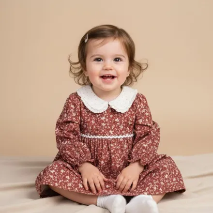 Robe Fleurie Pour Bébé Fille – Style Champêtre Et Confort thumbnail 4