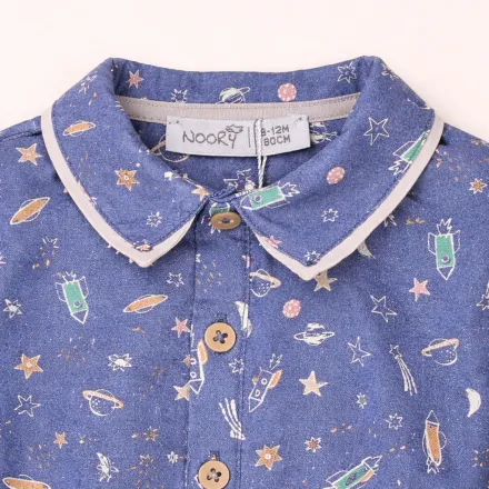 Chemise Bébé Garçon À Motif Espace – Douceur & Imagination thumbnail 3