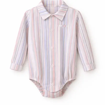 Body Chemise Bébé Garçon Rayé – Élégance & Confort thumbnail 2