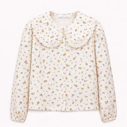 Blouse Fleurie À Col Volanté – Fille thumbnail 2