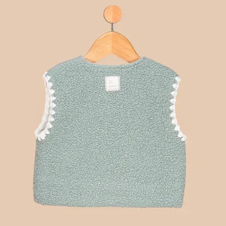 Gilet Bébé Sans Manches En Tissu Bouclette thumbnail 2