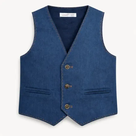 Gilet Garçon Bleu Style Élégant – Touche Chic Moderne thumbnail 2