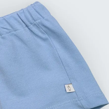 Short Bleu En Piqué 100% Coton thumbnail 2
