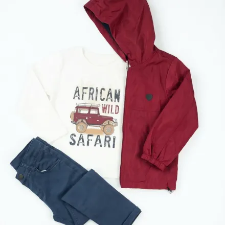 Ensemble Garçon 3 Pièces Avec Veste Réversible De Style thumbnail 2