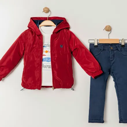 Ensemble Garçon 3 Pièces Avec Veste Réversible De Style thumbnail 1