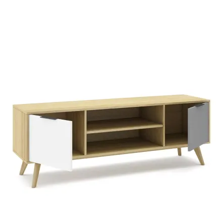 Elfa Meuble Tv Avec 2 Portes Et 2 Niches 140 Cm thumbnail 2