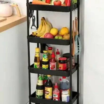 Chariot De Rangement Roulant – 4 Niveaux – Organisateur Polyvalent Pour Cuisine Et Maison thumbnail 2