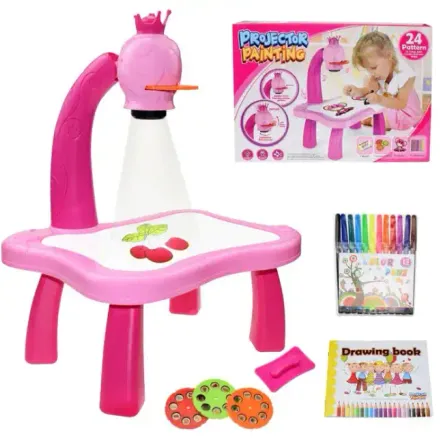 Table De Dessin Artistique Pour Enfants – Avec Projecteur Led Et Tableau De Peinture thumbnail 1