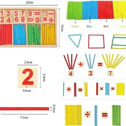 Bâtons De Calcul Mathématique En Bois – Jeu Éducatif D’apprentissage Des Nombres Pour Enfants thumbnail 4