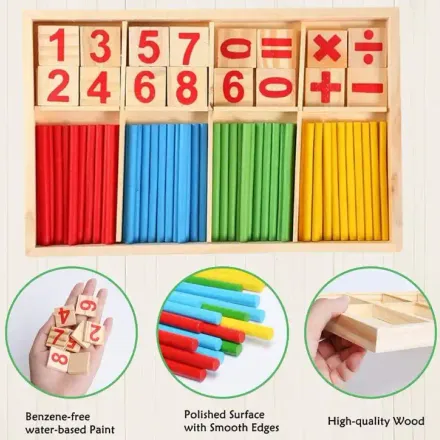 Bâtons De Calcul Mathématique En Bois – Jeu Éducatif D’apprentissage Des Nombres Pour Enfants thumbnail 3