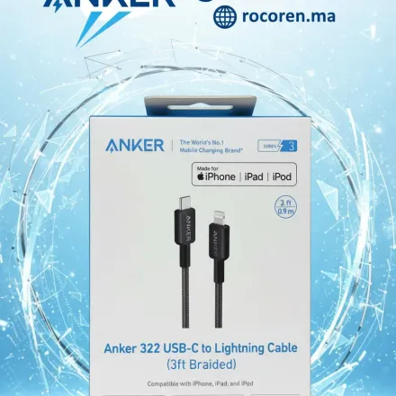 Câble Anker 322 Powerline Usb-c Vers Lightning 60w – Charge Rapide Iphone thumbnail 2