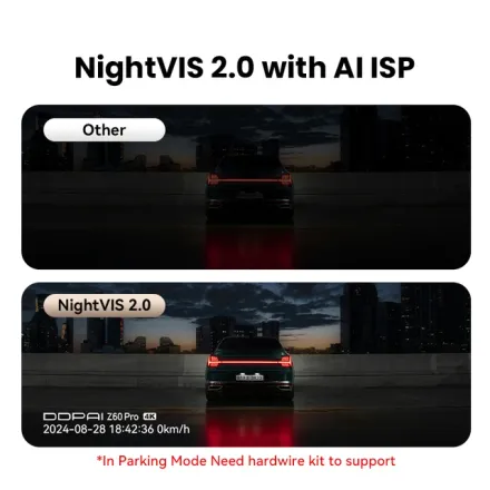 Ddpai Z60 Pro 4g Cloud Set – Dashcam Avant & Arrière + Module 4g + Hardwire Kit thumbnail 2