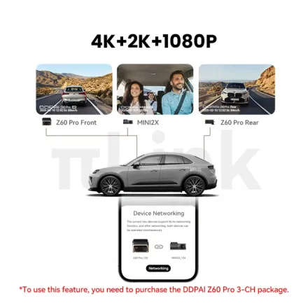 Ddpai Z60 Pro 4g Cloud Set – Dashcam Avant & Arrière + Module 4g + Hardwire Kit thumbnail 3