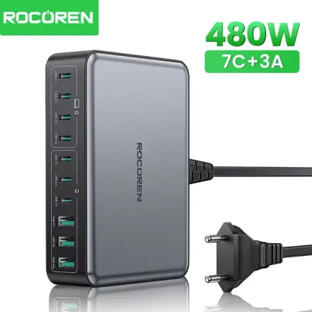 Rocoren Chargeur Rapide 480w – Station D’alimentation Usb-c Gan Portable thumbnail 2