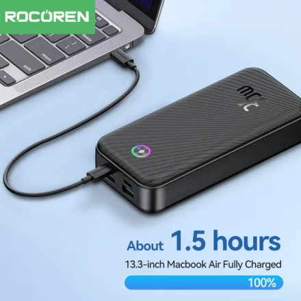Rocoren Power Bank 30000mah Pd 35w – Charge Rapide Haute Capacité thumbnail 3