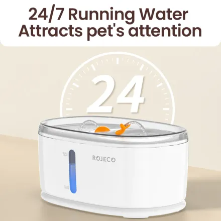 Rojeco Fontaine À Eau Chat Automatique 2.5l – Pompe Sans Fil Silencieuse thumbnail 3