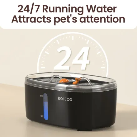 Rojeco 2.5l Dual Pet Water Fountain - Automatic Cat Water Dispenser With Filter thumbnail 3