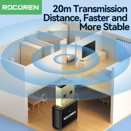 Rocoren Usb Mini Adaptateur Bluetooth 5.3 Ultra Compact Et Puissant thumbnail 3