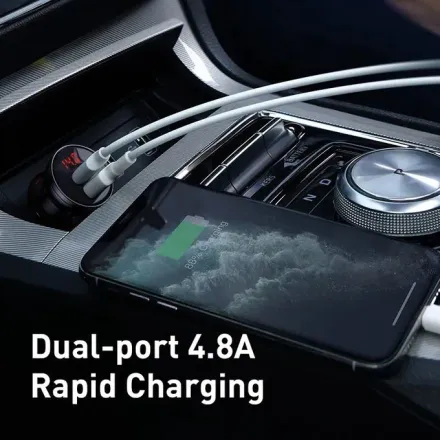 Baseus Chargeur De Voiture Double Usb 4,8a 24w, Charge Rapide thumbnail 2