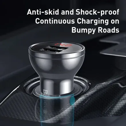 Baseus Chargeur De Voiture Double Usb 4,8a 24w, Charge Rapide thumbnail 3