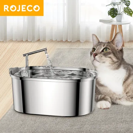 Fontaine À Eau Pour Chat Rojeco 3.2l Stainless Steel Cat Water Fountain thumbnail 3