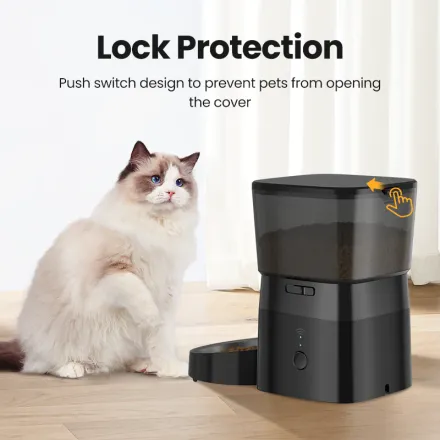 Rojeco Distributeur Automatique De Nourriture Pour Chat 24g Wifi Noir – Innovant Et Pratique thumbnail 4