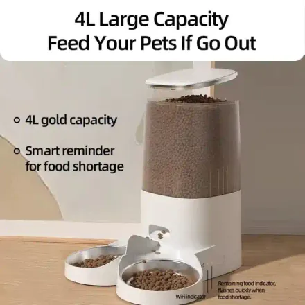 Rojeco 4l Distributeur Automatique De Nourriture Pour Animaux Domestique, 2,4 G Wifi thumbnail 2