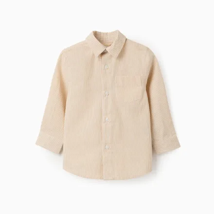 Chemise En Coton À Manches Longues Et Rayures thumbnail 1