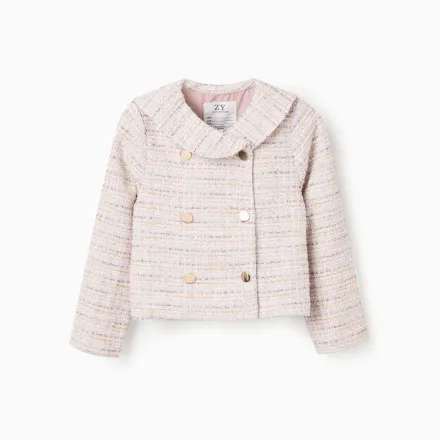 Veste En Tweed À Col Marin Et Plis thumbnail 1